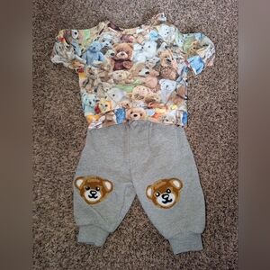 Kids Grey Bear Appliqué Sweatpants — Soft Everyday Bottoms